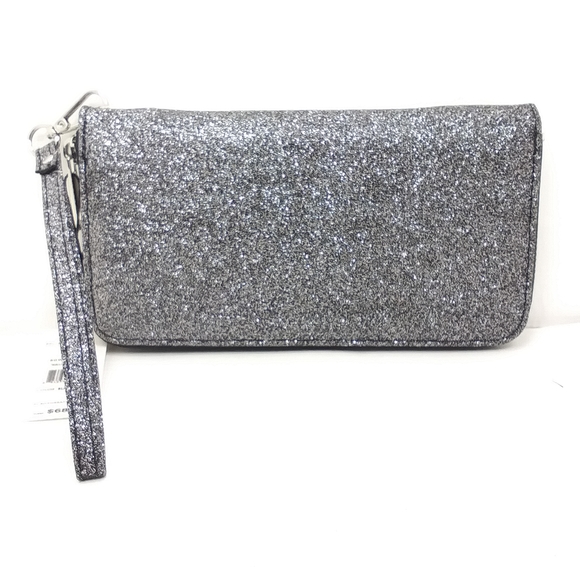 BCBG Kalina Black Glitter Wristlet Boxed NIB - Picture 2 of 11